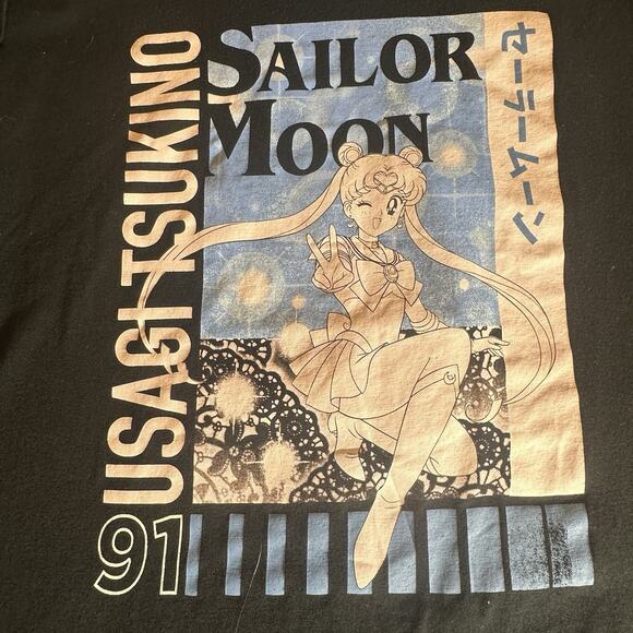 Sailor Moon Limited Edition Usagi Tsukino Black Sleeveless Tank Top Size XL - Picture 2 of 6